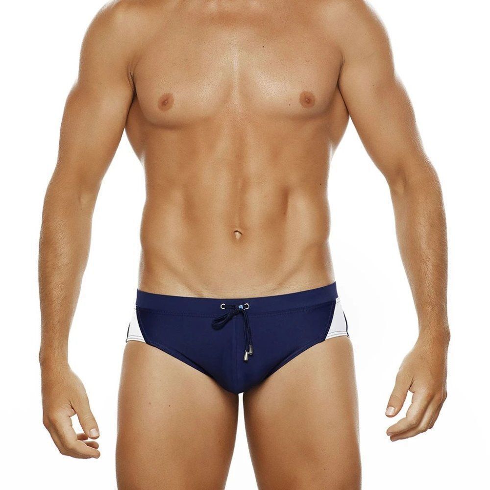 Men's Racing Stripes Speedo Beach Bikini Swimwear Sapphire Size S - Picture 2 of 3